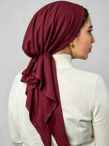 1pc Solid Color Women's Middle Eastern Arabic Classic Fashion Elegant Casual Versatile Ribbon Hijab Cap Wide Brim Curved Turban Hat Suitable For Daily Outdoor Wear - Multicolor - View 18