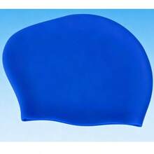 Plus Size Silicone Swim Cap For Women With Long Hair, Full Coverage, Waterproof, Comfortable, Non-Tight, Solid Color Swimming Cap - 彩色 - 查看 2