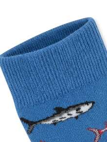 1 Pair Men's Mid-Calf Socks, Colorful Ocean Fish Pattern, Soft & Breathable For Autumn/Winter, Halloween & Christmas Holiday Gift Choice - Multicolor - View 5
