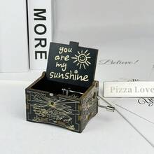 1 pieza Caja de música de madera vintage con manivela manual, grabada con "Eres mi sol", regalo ideal para cumpleaños, Navidad, Día de San Valentín, Día de la Madre y otras ocasiones especiales para amigos, familia, colegas, cónyuges - Multicolor - Ver 18