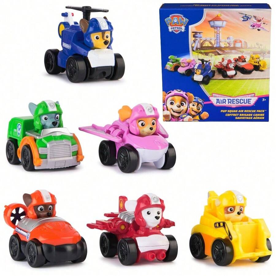 Spin Master Air Rescue 6件裝小狗賽車玩具車禮品組,包含 Archie、Mao Mao、Tian Tuan、Xiao Li、Rocky 和 Zuma,適合 3 歲及以上男孩女孩兒童 - Air Rescue 6-piece set - 查看 1