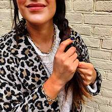 UNY JEWEL - Pulsera de cadena de eslabones trenzados de fusión para mujer, diseño de dúpes, joyería de dos tonos de alambre dorado - como en la imagen - Ver 7
