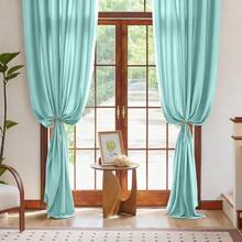 Plain Velvet Curtain With 8 Buttons (1 Piece), Soft And High Quality Fabric, Enhances The Style Of Your Home, Perfect To Complement Any Modern Decor Style. - Air Hijau - View 8