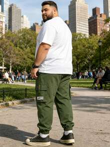Plus Size Men's Plus Size Work Pants, Plus Fat Plus Loose Casual Pants, Versatile Casual Sports Pants! Outdoor Travel, Daily Leisure Fall - Green - View 5