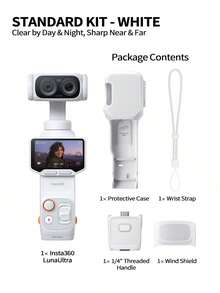 Insta360 [Peluncuran Produk Baru] Kamera Gimbal Unggulan Luna Ultra, Lensa Ganda , 8K Ultra HD, Sensor Besar 1 inci, Kemampuan Super Night Scene AI Triple-Core, Penting untuk Blogger, Perjalanan, dan Vlogging, Set Standar - View 12