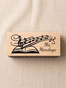 1pc Personalized Custom Music Teacher Wood Name Blackboard Eraser,Custom Teacher Name,Multiple Musical Symbol Design,Natural Wood Material,Ideal Piano Studio & Band Classroom Desk Decor,Sentimental Keepsake Thank You Gift For All Music Educators - Multicolor - View 13