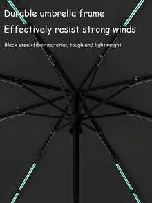 1PC Summer New 3-Fold Automatic Folding Umbrella, Double Ribs, Sun & Rain Umbrella, Extra Large Double Person Black Coating Sunshade Umbrella - As Shown - View 6