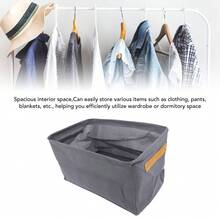 6 Pcs Clothes Storage Box Thickened Fabric Foldable Storage Bin Clothing Container For Closet Wardrobe Khaki 48x28x25cm/18.90x11.02x9.84in - Grey - View 9