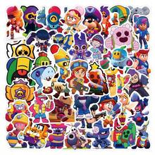 Brawl Stars مجموعة واحدة من 50/55 ورقة، ملصقات محاكاة شخصيات لعبة Stars متعددة اللاعبين العملية عبر الإنترنت، يمكن استخدامها لتزيين أغطية الهواتف والثلاجات وأجهزة الكمبيوتر وألواح التزلج، مما يجعلها تبدو جميلة وممتعة - متعدد الألوان - مشاهدة 7