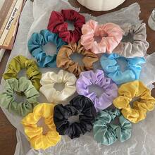 10pcs Women's Solid Color Satin Silk-Like Hair Scrunchies, Minimalist Elegant Sweet Cute Hair Accessories, Suitable For Women's Daily, Bathroom, Vacation, Beach, Commute Use, Hair Ties, Hair Accessories, Gift, Casual Ponytail Elastic Hairbands, Headbands - Multicolor - View 2