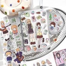 6 Sheets/Bag Stickers, Tiny Daily Series, Japanese & Korean Style Character Stickers, Scrapbook Supplies, Notebook Accessories, For Decorating Cards, Photo Frames, Computers, Phone Cases, Water Bottles, Magazines, Stationery Boxes, Luggage, Desktop Decor - Sticker Pack - View 5