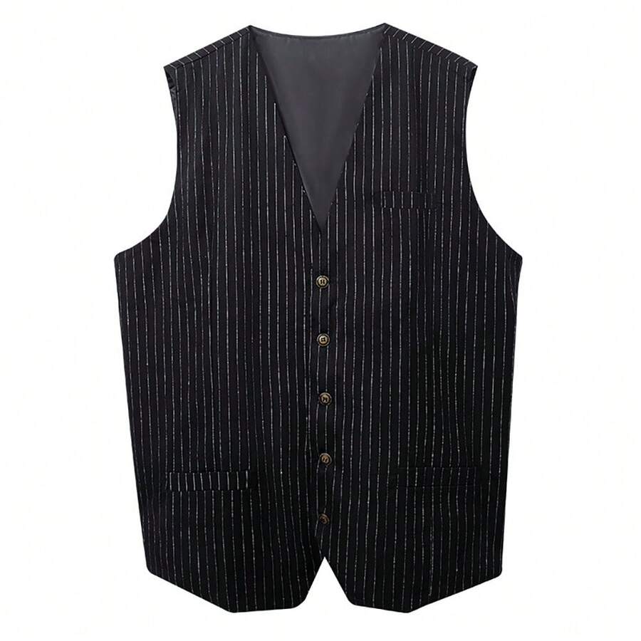 Men's Pleated Skirt For Halloween, Scottish National Costume, Short Skirt, Stage Outfit - 4615黑色馬甲 - 查看 1