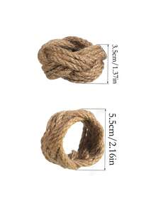16/36/48入手工編織黃麻繩餐巾環，適用餐桌裝飾、婚禮、晚餐、節日 - 彩色 - 查看 2
