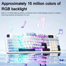 AULA F99MAX Mechanical Gaming Keyboard, Featuring Type-C + 2.4G Wireless + Bluetooth 5.0 Triple Modes, Hot-Swappable Switch, RGB Backlight, 8000mAh Battery, Compatible With Windows/MacOS/IOS/Android Systems, Suitable For Competitive Gaming And Office Use - View 8