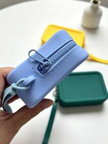 1pc Silicone Storage Bag, Portable Handheld Mini Cosmetic Coin Purse, Waterproof Zipper Storage Pouch, Suitable For Beach, Travel, Outdoor And Daily Use - Multicolor - View 10