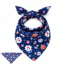 1/2pcs Hip-Hop Style Pet Bandana (Random Color) Lightweight Summer Drool-Proof Scarf, Adjustable Triangle Bib For Small Dogs And Cats, Suitable For Teddy, Bichon, Ragdoll Cat And Shih Tzu, Breathable Cotton Fabric - Multicolor - View 8