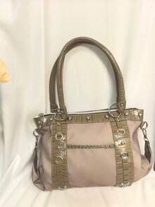 Sac à main vintage Y2K Hot Girl rétro grande capacité style design de niche mode haut de gamme sac à bandoulière sac fourre-tout polyvalent doux et cool sous le bras - Nude - Voir 4