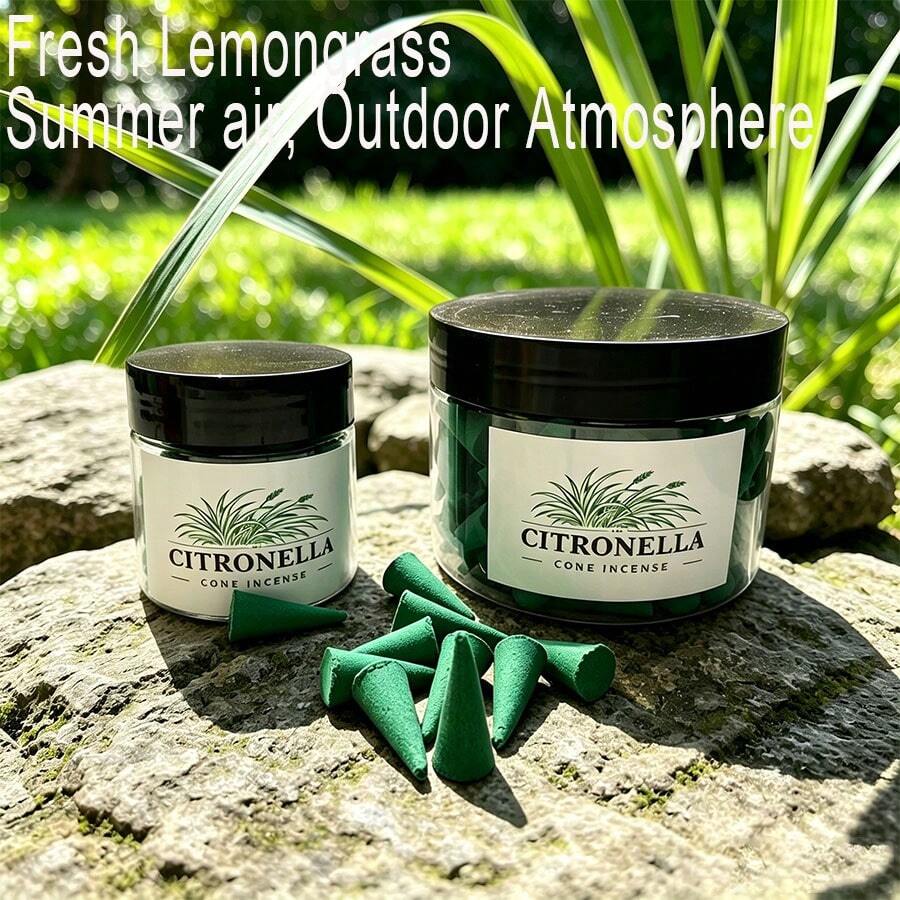 41/127pcs Lemongrass Incense Cones, Handmade Incense, DIY & Home Decor, Fresh Lemongrass Scent, Long-Lasting Burning, Suitable For Meditation, Yoga, Study, Work, Bathing, Perfect For Family Gatherings, Outdoor Camping, Great For Gifts And Personal Use - Lemongrass Cone - View 1