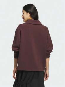 Adidas Women's W Half Zip Knit Sweatshirt Without Hood KF2546 - Red - View 3