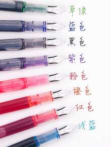 5pcs/10pcs Quick-Dry Fine Tip Plastic Pens With Clip Cap, Disposable Ink Refillable Pens, Back To School - Multicolor - View 6