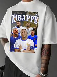 Jugadores franceses celebrando con trofeo dorado  camiseta de hombre casual cómoda para aficionados al fútbol - Blanco - Ver 1