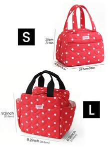 Bolsa de almuerzo aislada con lunares retro de moda, bolsa térmica elegante y minimalista a prueba de fugas, bolsa enfriadora aislada reutilizable de gran capacidad, adecuada para trabajo, escuela, picnic y viajes a parques temáticos, regalo de vuelta a la escuela en otoño, regalo de Navidad, regalo del Día de San Valentín - Multicolor - Ver 5