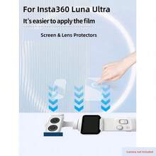 Juego de 4 piezas de protector de pantalla y lente para Insta360 Luna Ultra, incluye 2 protectores de lente + 2 protectores de pantalla, vidrio templado de dureza 9H, resistente a arañazos, sin burbujas, transparente de alta definición - Ver 9