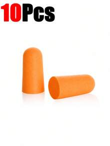 10/24/60/120pcs Foam Earplugs, 32dB NRR Noise Reduction Earplugs, Suitable For Sleep, Snoring, Travel, Loud Music, Concerts, Shooting, Work, Construction, Hearing Protection (Orange) - Orange Color - View 5