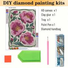 1 pieza Kit de pintura de diamantes, imagen de flor en flor, kit de arte de diamantes, kit de pintura de punto de cruz, regalo de bordado de diamantes mosaico, adecuado para principiantes adultos, exquisita pegatina de diamantes hecha a mano para aliviar el estrés, kit de arte digital, diamante de taladro redondo completo, diamante DIY, mejor regalo muy adecuado para decoración del hogar y decoración de pared de la habitación - Conjuntos - Ver 7