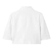 Women's Regular Fit Cropped Short Sleeve Blazer, Business, Graduation Ceremony Summer White - White - View 8