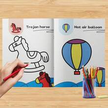 Coloring Book With Word Prompts - Bold Outlines And Simple Drawing Pages, Learn Common Words While Coloring, Simple Layout Easy For Practice, Develop Creativity, Focus And Vocabulary - Fun Coloring Series - View 3