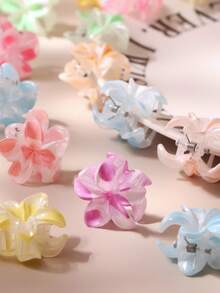 10/20/30pcs Jepit Rambut Mini Plumeria Berbintik Warna Permen Dopamin Transparan untuk Wanita, Jepit Rambut Samping Dahi Gaya Putri Manis Imut Minimalis Niche, Warna Acak - beraneka warna - View 4