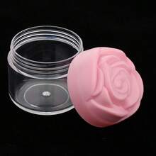 20g Plastic Cosmetic Cream Container, Rose-Shaped Threaded Lid, Empty Cosmetic Sample Jar/Lip Balm Jar, 6pcs/Pack - View 9