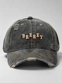 1 pieza Gorra de béisbol lavada con letra bordada para hombres, diseño ajustable, adecuada para senderismo, escalada, viajes y protección solar - A - Ver 7