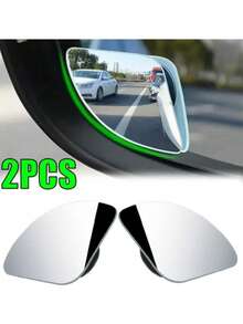2pcs YASEENLIN Universal Glass Car Wide Angle Blind Spot Rearview Mirrors, 360° Adjustable, High Definition, Frameless, Small Fan-Shaped, Non-Myopia Lens Curvature, Universal Fit For All Car Models - One Size Fits All - View 10