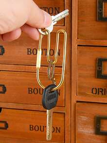Brass Key Ring With Key Chain, Screw Twist Metal Key Ring, Key Storage Pendant, Minimalist Bag Decoration Pendant, Daily Accessory, Unisex Daily Key Accessory Gift, Suitable For Hanging Bags, Outdoor, Travel And Gifts, Unique Party Gift, Birthday Gift, Teacher Gift, Back To School Gift - Multicolor - View 4