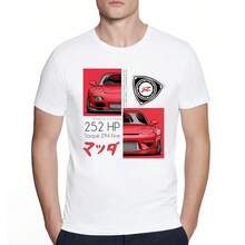 Nouveau T-shirt d'été à la mode pour hommes Legends Rx7 252HP Torque 294N-M imprimé rouge jaune bleu, Top décontracté hip-hop pour garçon, t-shirt de sport automobile - 1069 - Voir 2
