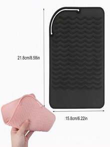 2pcs Heat Resistant Mat And Glove Set, Suitable For Curling Irons, Flat Irons And Straighteners, Protects Hair And Hands From Heat Damage - Multicolor - View 10