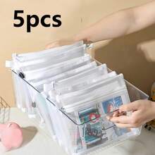 5/10pcs Large Capacity Office Storage Bag Set - Nylon Zipper Mesh Bags, Office Document & Stationery Storage Bags, Multi-Functional Home Storage Bags, Portable Storage Bags - Multiple Styles - View 11