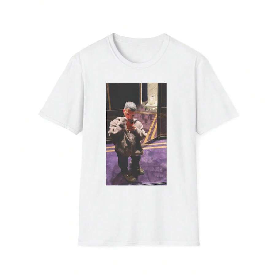 Camiseta con un divertido retrato de Drake | Camiseta para fanáticos de los raperos - Blanco - Ver 1