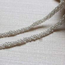 2PCS 1 Yard Black & White Beaded Lace Trim, 1cm Wide, Suitable For Clothing Craft Sewing - Lace - View 2