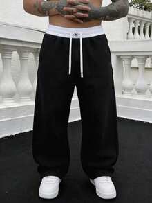 Men's Autumn Casual Fashion Minimalist Loose Long Pants For Daily Outdoor Sports Black - Black - View 3