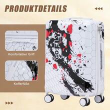 Custom PC Spinner Wheel Suitcase, Hand Luggage Suitcase, With Printed Pattern And Combination Lock - 黑色 - 查看 7