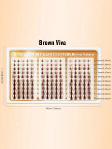 Brown Viva | RITALASH 150pcs Brown Lash Clusters Manga Cluster Eyelash Extensions 10-16MIX Spiky Cluster Lashes Fairy Individual Lashes Anime C Curly Eyelashes DIY At Home Easy To Apply Viva Lash Spikes - D - View 2