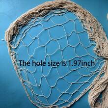 1pc Natural Cotton Hawaiian Party Fishing Net Decor, Nautical Theme Cotton Fishing Net Underwater, Pirate, Beach, Halloween Decoration - White - View 8