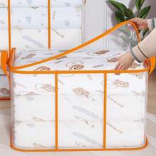 1pc Large Capacity Bedding Storage Bag, Transparent Storage Bag With Reinforced Handle, Suitable For Clothes And Bedding, Waterproof Material - Clear - View 2