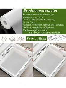 1 Roll High-Quality Polka Dot/Diamond EVA Cabinet Liner, Suitable For Kitchen And Living Room, Waterproof, Dust-Proof, Anti-Slip, Moisture-Proof, Easy To Cut And Clean, Multi-Functional Mat For Cabinets, Refrigerators And Drawers - Transparent - View 6