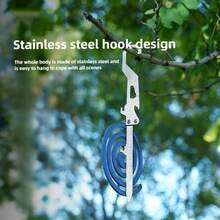 Outdoor Stainless Steel Foldable Multi-Function Tool, Mosquito Coil Holder, Mosquito Coil Hook, Bottle Opener, Ruler With Markings, Portable, Suitable For Camping And Hiking - Hook Up - View 3