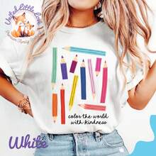 Cute Art Teacher T-Shirt, Cute Elementary School Teacher T-Shirt, Kindergarten Teacher T-Shirt, Art Teacher Thank You Gift, Back To School - 白色 - 查看 1