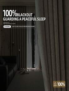 1pc Blackout Thermal Insulated Curtain Fabric - 99% UV Resistant Polyester, Rod Pocket Hanging, Non-Bleachable Plain Weave, Bedroom Art Theme, Coated Blackout Thermal Insulation, Noise Reduction - Perfect For Bedroom, Farmhouse And School Deep Sleep (180g Fabric Weight) - Multicolor - View 11
